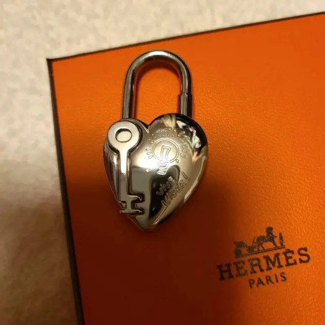 Hermes Heart Cadena Pendant Charm Key Ring