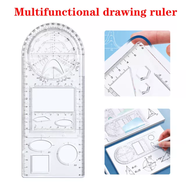 Multifunctional Geometric Ruler Drawing Ruler Template Measuring Tool Ruler