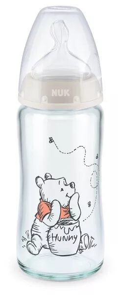 NUK Disney Winnie Puuh First Choice+ 3 x Babyflasche Glas 240ml 0 - 6 Monate 2