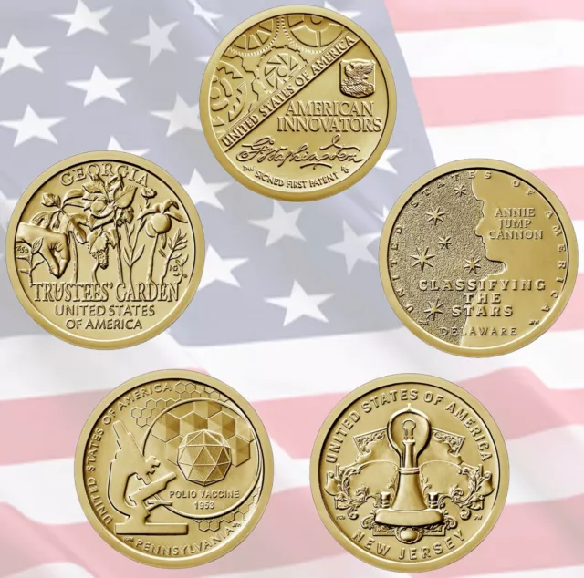 🇺🇸 American Innovation Coin Program US $1 Dollar 5 coins set UNC USA Mint 2019