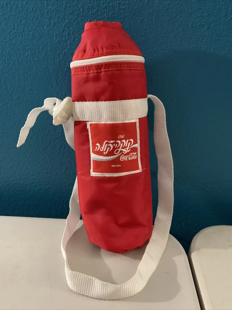 Coca Cola Insulated Cooler Vinyl Bag Shape Bottle Zip Close Handle Collectible