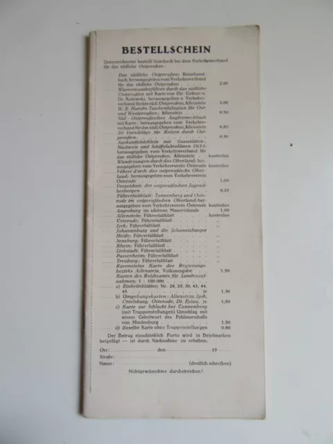 Süd Ostpreussen als Reiseziel Ostpreußen Masuren Broschüre 1931
