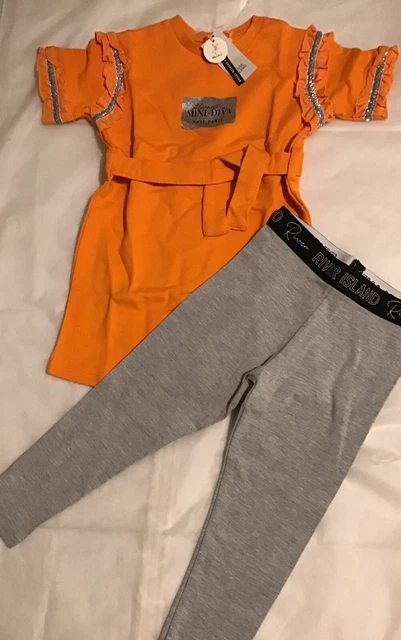 Set abito felpa mini ragazze River Island età 2-3 anni mini diva nuovo con etichette
