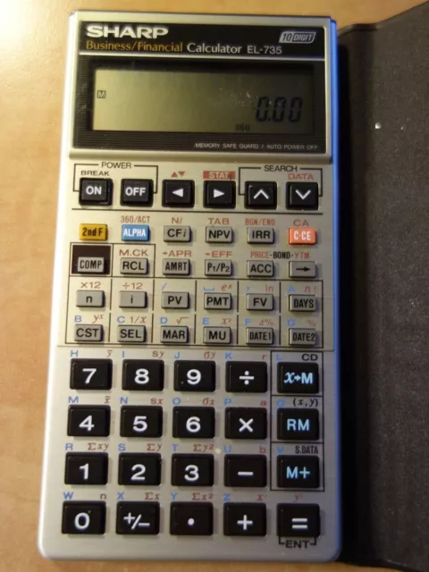 VINTAGE SHARP BUSINESS / FINANCIAL CALCULATOR EL-735, Made in Japan.