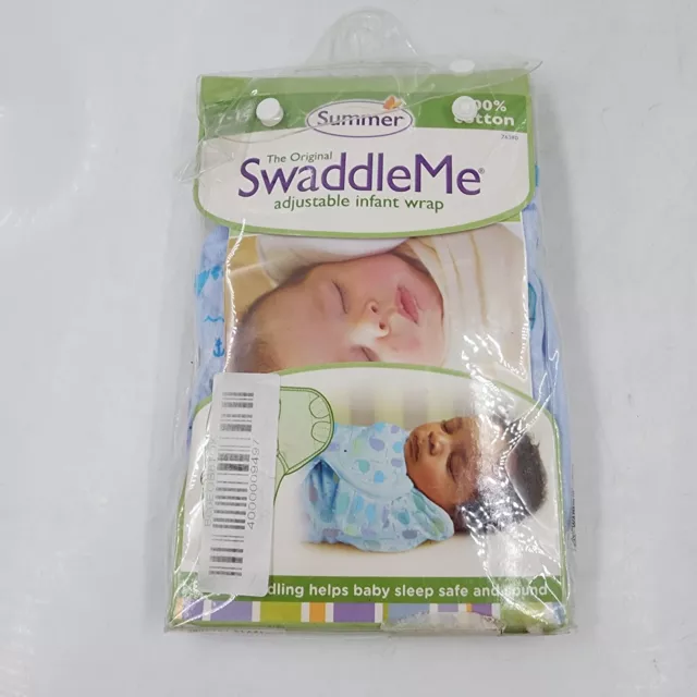 Summer Infant SwaddleMe Adjustable Infant Wrap Baby 7-14 Blue Single Whale Tail