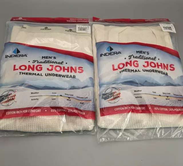 Men's CottonRich Indera Mills Set Small Medium Long Johns Thermal