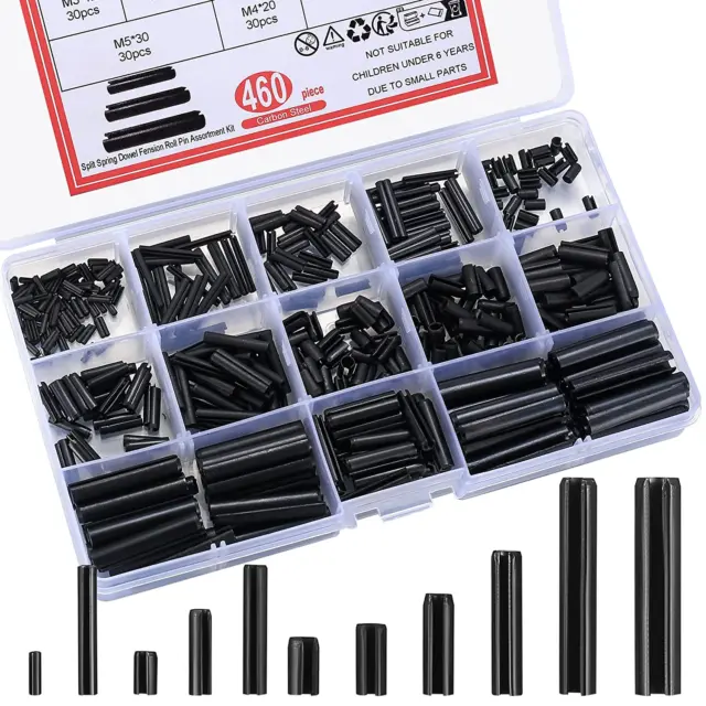 Roll Pin Assortment Set Slotted Metric Spring Pins Split Expansion Pins460 Pcs