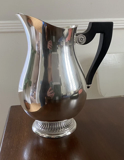 Christofle France Silver Plated Perles Water Pitcher 9" 1.7L