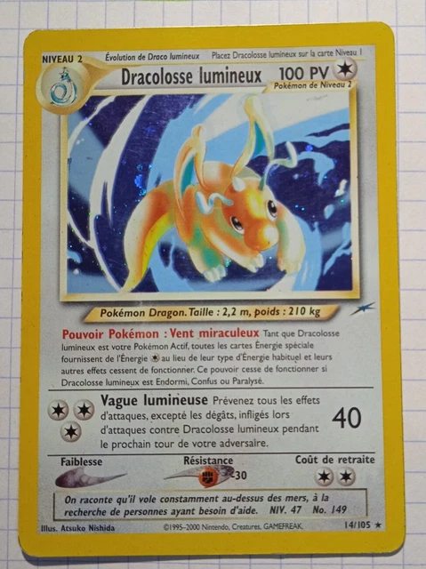 Carte Pokemon Dracolosse Lumineux 14/105 - HOLO - set Néo Destiny Wizards FR