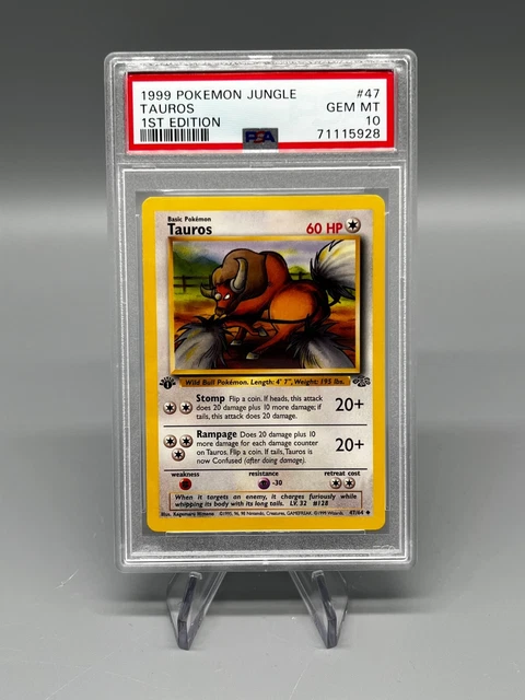 Pokémon 1999 Tauros 1.Edition Jungle PSA10
