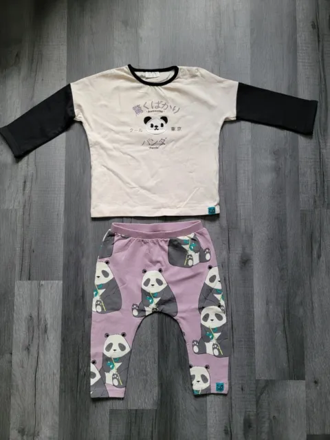 Next Baby Boy Girl Unisex Long Sleeved Top & Leggings Panda Set Age 6-9 Months