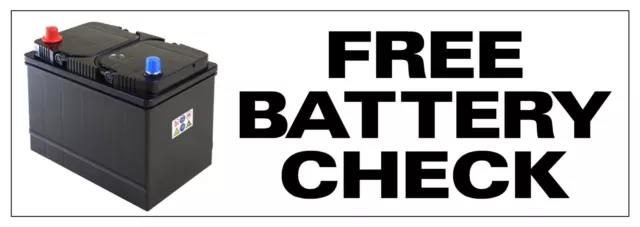 1 ft x 3 ft FREE BATTERY CHECK PVC OUTDOOR BANNER GARAGE WORKSHOP