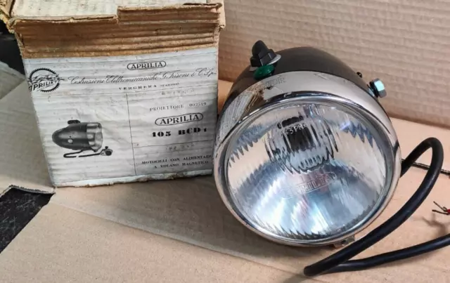 FARO - FANALE  APRILIA 105 BCDt omologazione IGM 0143 PMx per moto d'epoca