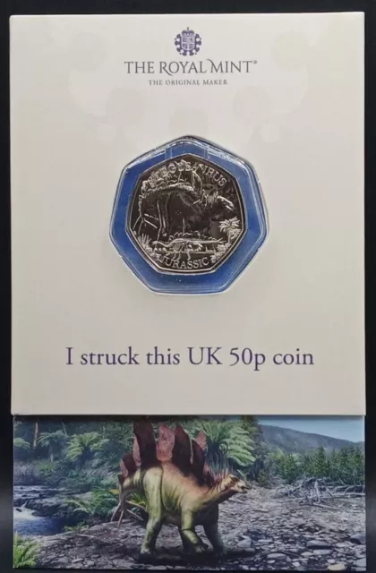 2024 Royal Mint SYO Strike Your Own 50p Coin Dinosaur Stegosaurus……