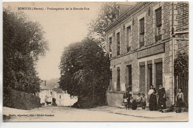 SOMSOIS - Marne - CPA 51 - la prolongation de la grande rue