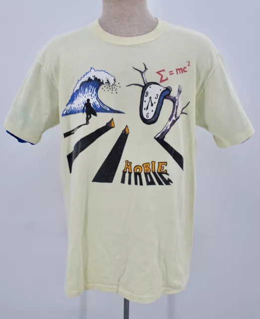 Men's VTG 80s Yellow Hobie Salvador Dali T-Shirt Sz L 1980s Surfer