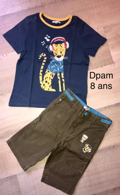 DPAM 8 ANS Garçon: T Shirt + Short Été Tigre TBE