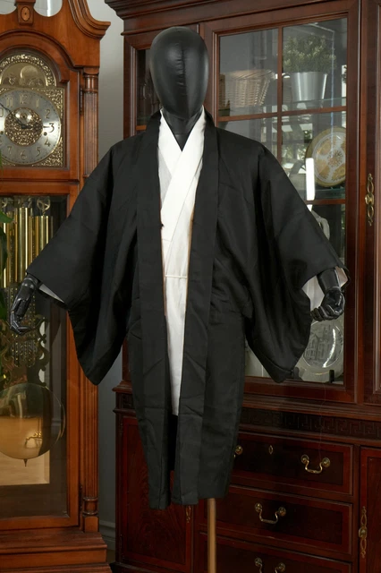 Dear Vanilla Japanese Silk Haori Jacket Men's Kimono Authentic Japan Vintage
