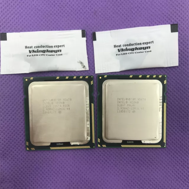 Matching pair Intel Xeon X5670 2.93 GHz Six-Core CPU Processor SLBV7 LGA 1366