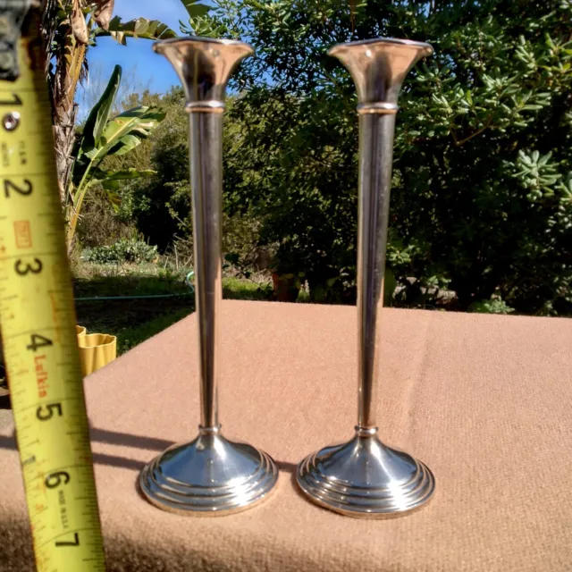 A PAIR MATCHING weighted Sterling Silver bud Vases by EL-SIL-CO