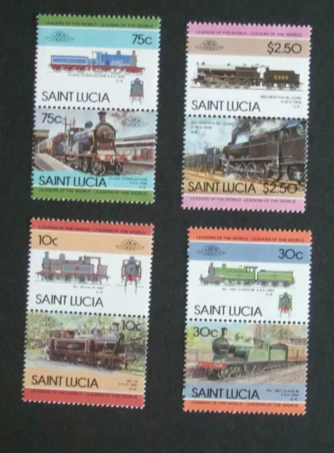 St Lucia 1985 Leaders of World Trains Railways SG824/31  MNH UM unmounted mint