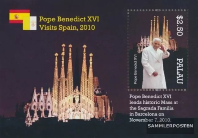 Palau-Inseln Block234 (kompl.Ausg.) postfrisch 2011 Spanien-Besuch Papst Benedik