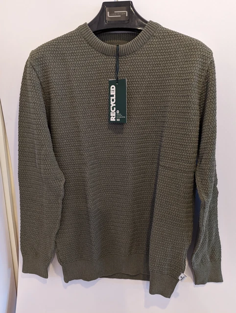 KRONSTADT, Jase Recycled cotton crew neck knit, colour army, size xl