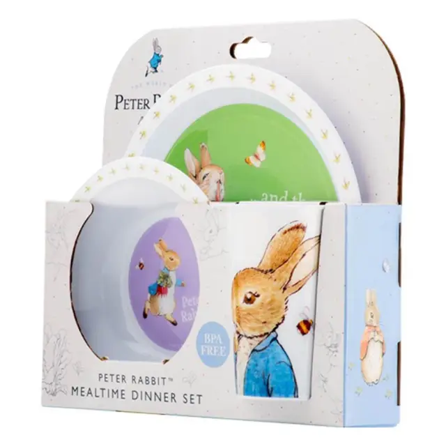 Beatrix Potter - Peter Rabbit 3 Piece Dinner Set - Kids Mealtime Tableware 2