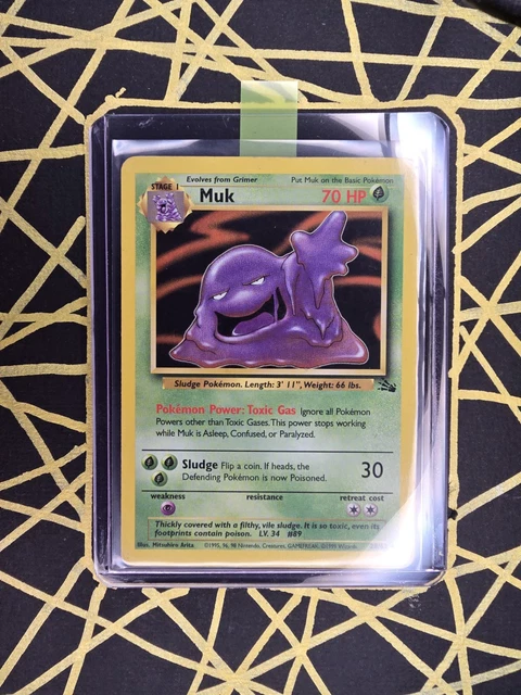 Pokémon Non-Holo Muk Fossil Set 28/62 Excellent Condition