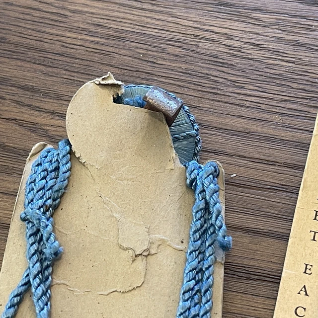 NOS 3 Wired Cord Picture Mirror Hanger Tassle New Vintage Blue 6