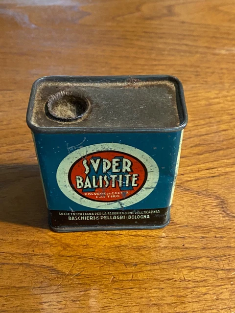 Scatola Polvere da Caccia SUPER BALLISTITE-Baschieri & Pellagri-Bologna’30-100gr