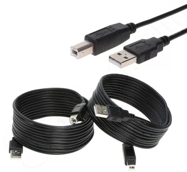 USB 2.0/3.0 High Speed Cable A Male to B Male Printer Scanner Cord Multipack LOT 2