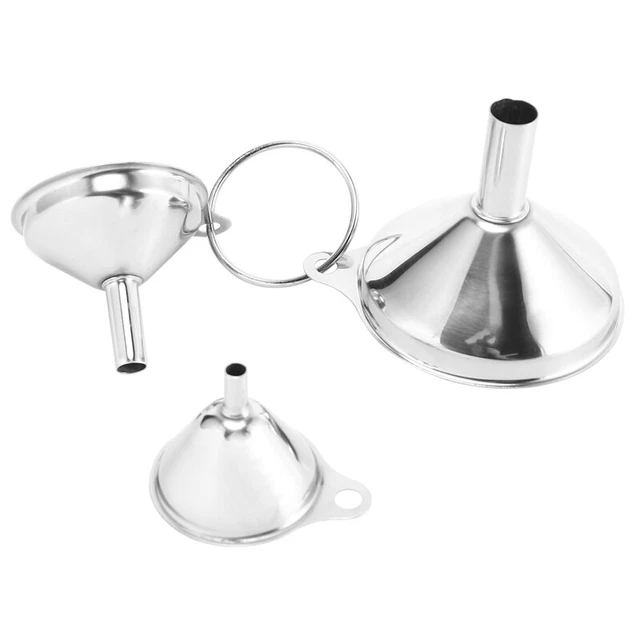Confezione da 3 imbuti in acciaio inossidabile set per riempire la cucina bottiglie alcool 1418