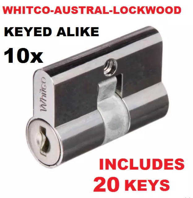 10x Screen door security door lock key cylinder barrel  Whitco Lockwood  20 Keys