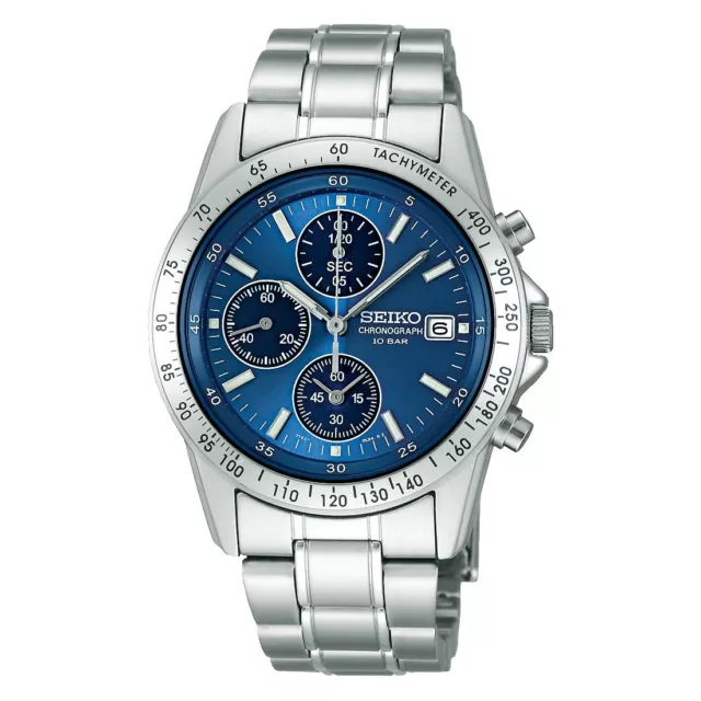 SEIKO Selection SBTQ071 Chronograph Quartz Men's Watch Silver Blue FromJP F/S