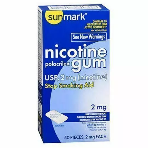 Sunmark Nicotine Polacrilex Gum 2 mg Original Flavor 50 each By Sunmark