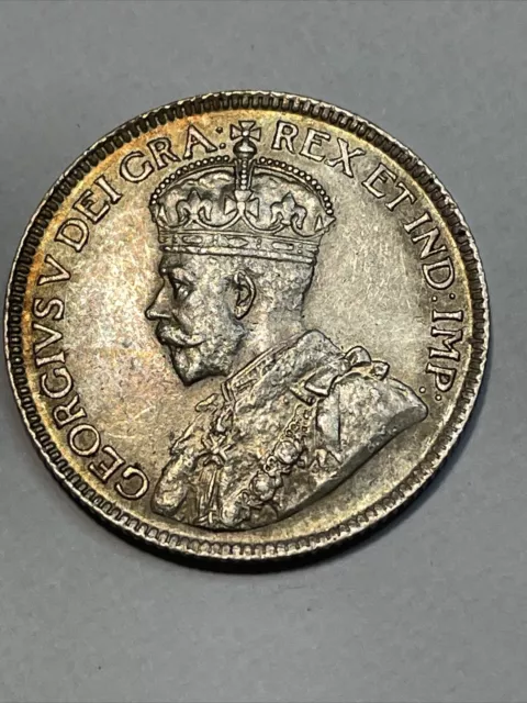 1918 CANADA UK King George V BU SILVER 25 CENTS Coin UNC w/ Orig Luster