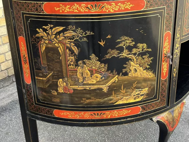 Antique Demi-Lune Chinoiserie Console Table/ Sideboard / Cocktail Cabinet 3