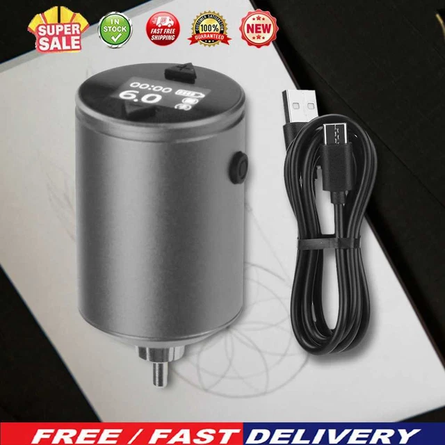 Fuente de alimentación USB LCD RCA tatuaje regulador transformador mini inalámbrico (plata)