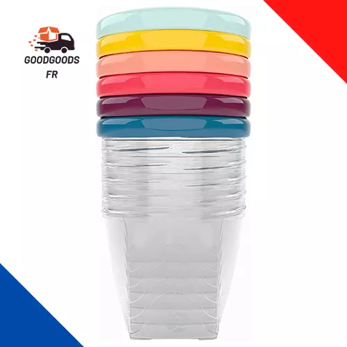 BABYMOOV - Babybols Lot de 6 Pots de Conservation pour Bébé 250ml, Gradués