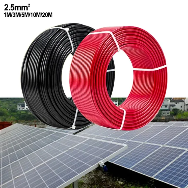 2 pz 1/3/5/10/20 m cavo solare PV nero rosso cavo prolunga batteria nuovo