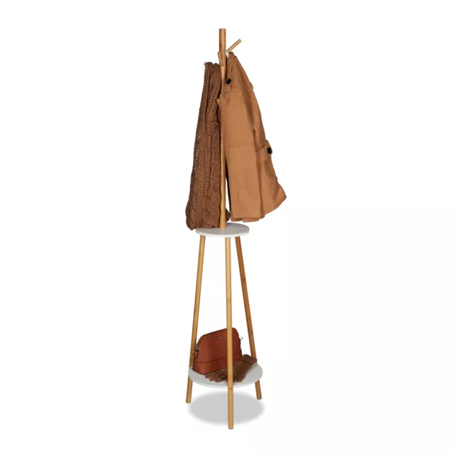 Portemanteau étagère blanc bois Porte-manteau en bambou porte-manteau d'entrée