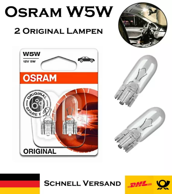 10 x OSRAM LAMPE GLASSOCKELLAMPE 12V 5W W2.1 x 9.5d W5W Standlicht