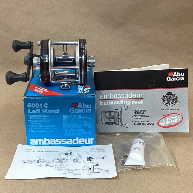 ABU GARCIA AMBASSADEUR 5601 AB Baitcast Reel, Left Hand, with Video, New in Box $49.99 - PicClick ABU GARCIA AMBASSADEUR 5601 AB Baitcast Reel, Left Hand, with Video, New in Box $49.99 - PicClick