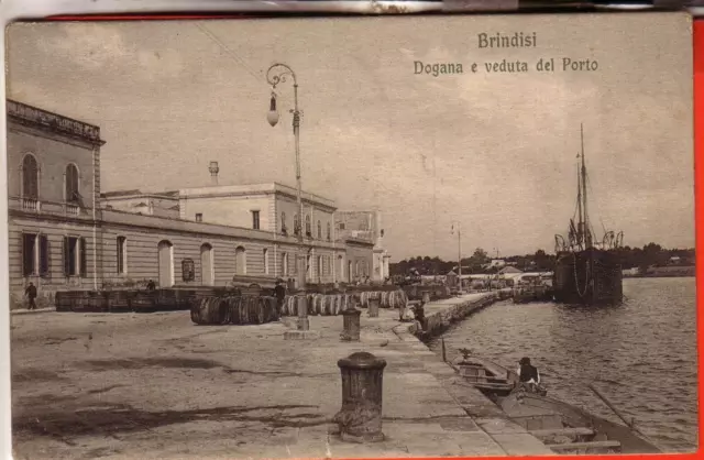 Cartolina   Brindisi   Viaggiata 1909   Dogana E Veduta Del Porto