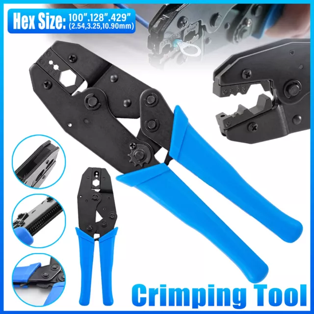 Cable Crimper Non-Insulated Electrical Ferrule Ratchet Wire Plier Crimping Tool