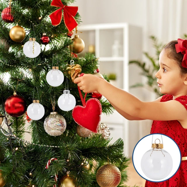 Bolas de Navidad de plástico adornos claros las decoraciones de la bombilla