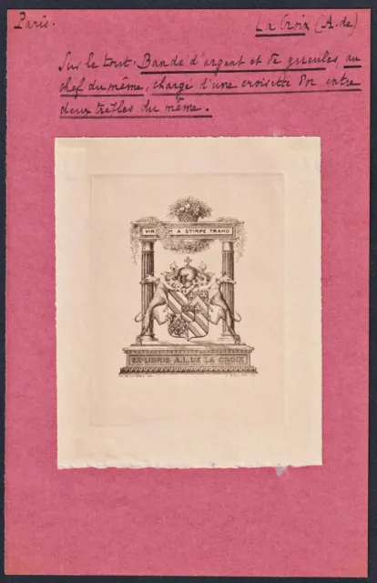 La Croix Paris Wappen Exlibris Ex-Libris blason armorial bookplate
