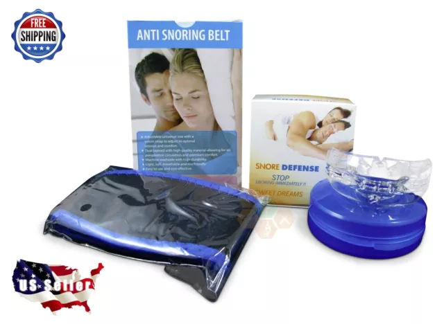 CEINTURE DE RONFLEMENT sangle de menton Stop Ronflement & Protection embout buccal Ronflement COMBO apnée sommeil