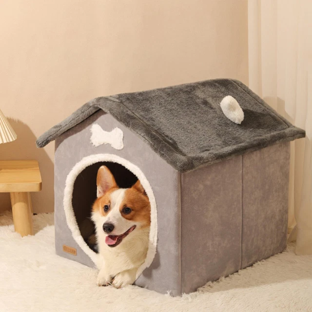 Foldable Cat Bed Pet Dog House Kennel Removable Warm Nest Enclosed Tent CaveSofa